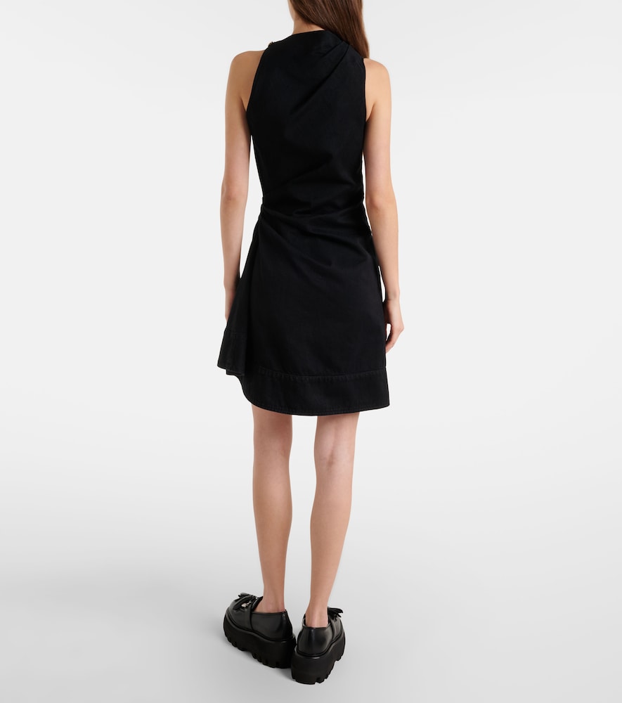 Draped Cotton Minidress