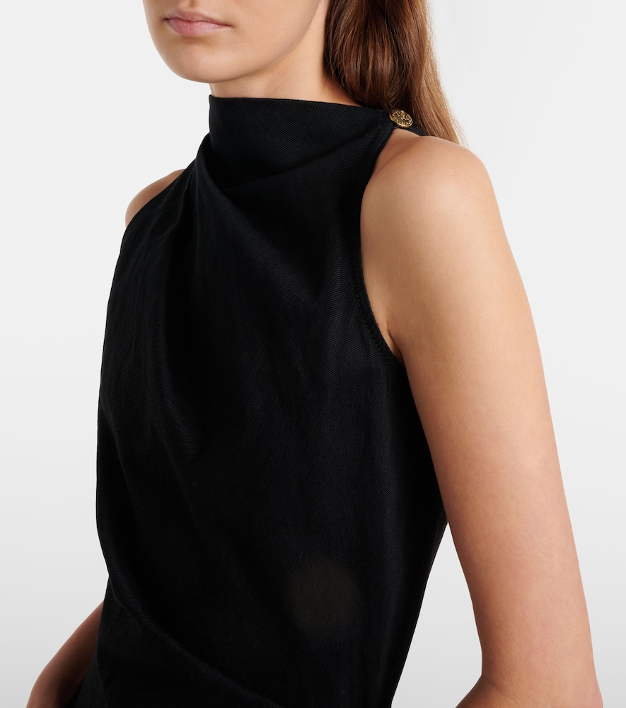 Draped Cotton Minidress