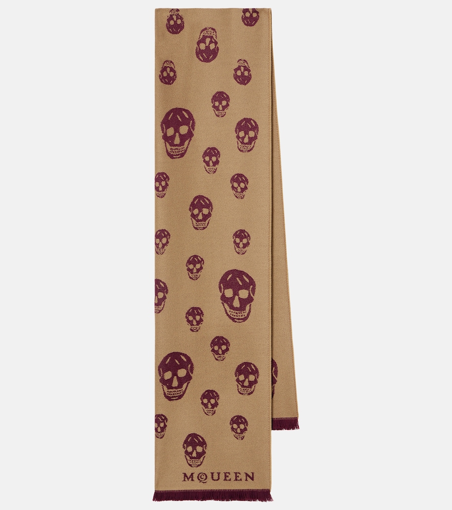 McQueen Skull wool jacquard scarf