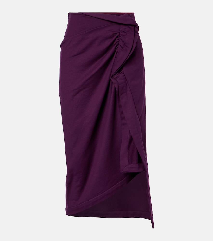 Dries Van Noten Women's Purple Ruffled Cotton Jersey Midi Skirt UK Size 6 - Mytheresa