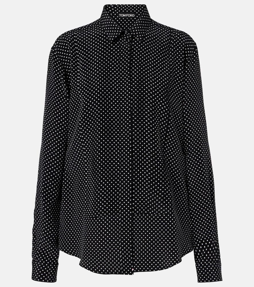 Tom Ford Women's Black Polka-Dot Silk Shirt UK Size 4 - Mytheresa