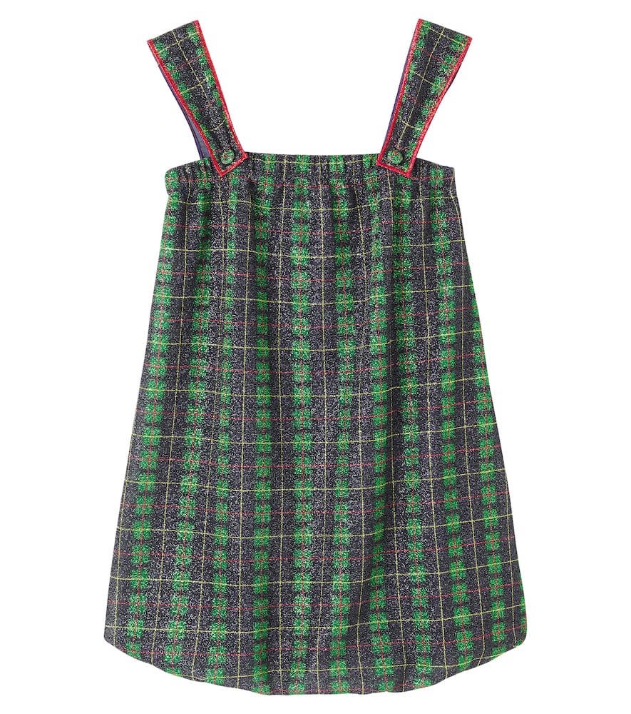 Oseree Oséree Kids Lumière Tartan Dress In Green