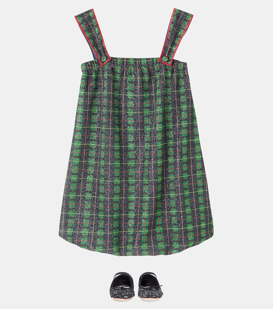 Oseree Oséree Kids Lumière Tartan Dress In Green