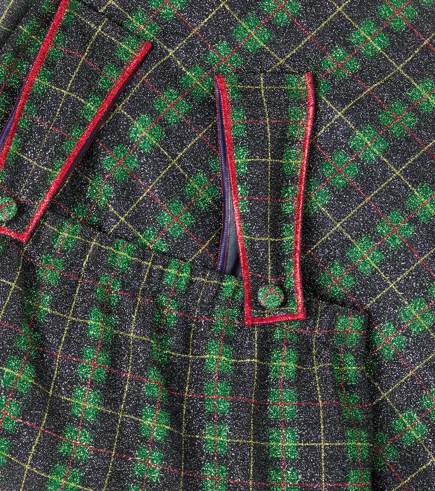 Oseree Oséree Kids Lumière Tartan Dress In Green