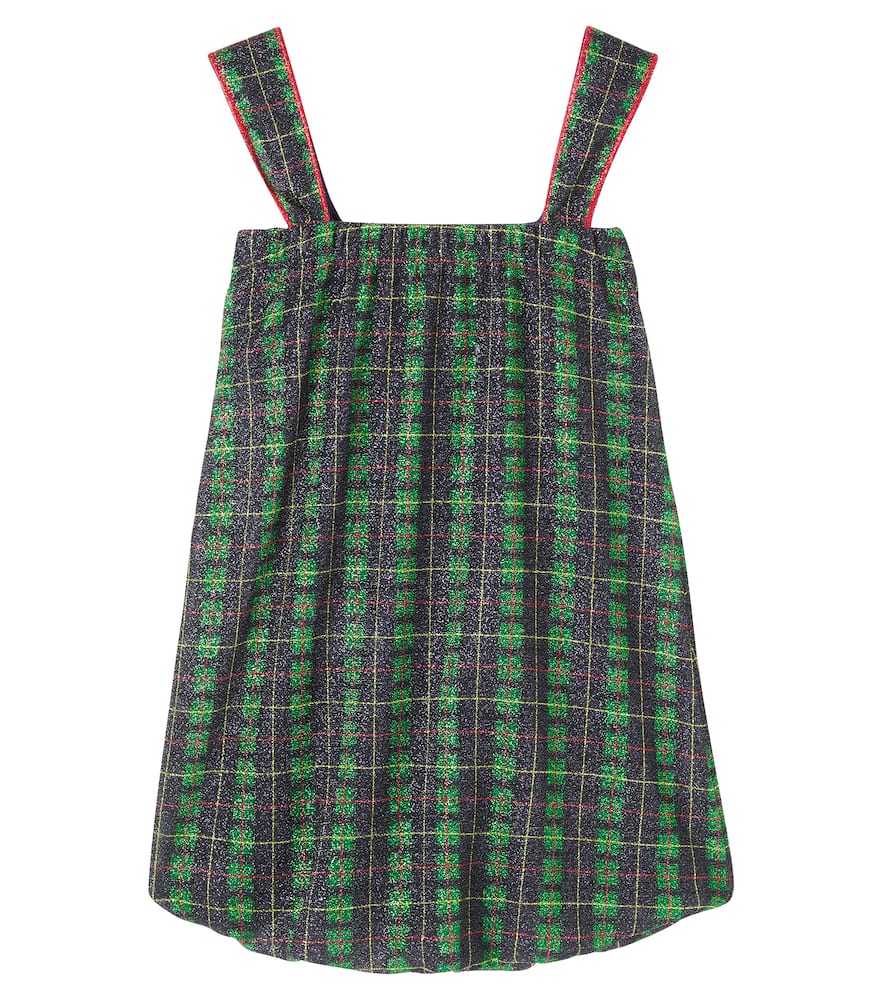 Oseree Oséree Kids Lumière Tartan Dress In Green