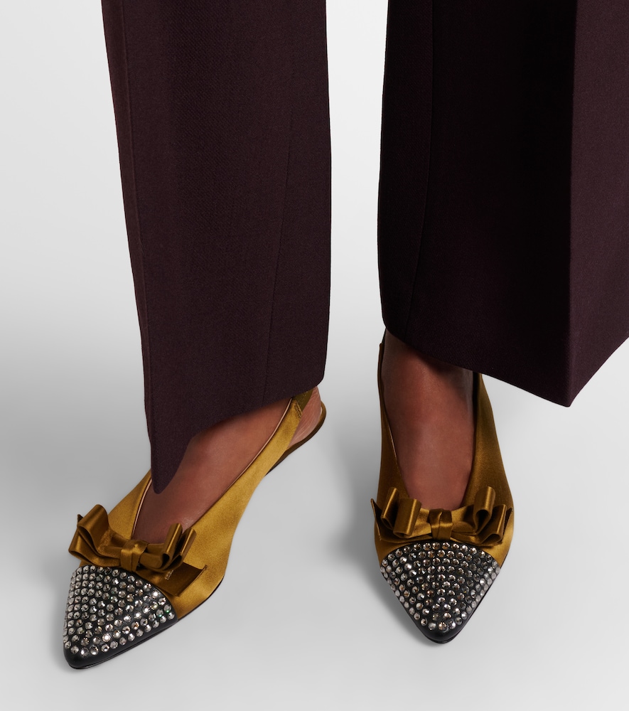 Chloé Alba 20 embellished satin slingback pumps