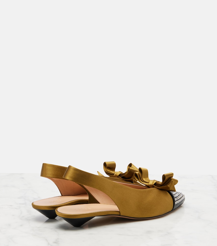 Chloe Chloe Alba 20 Embellished Satin Slingback Pumps 