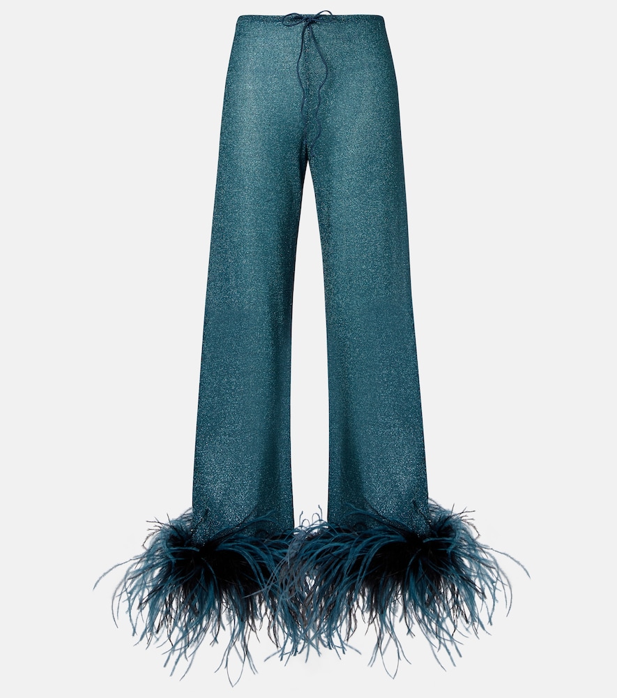 Oséree Pantaloni Lumière Plumage a gamba larga