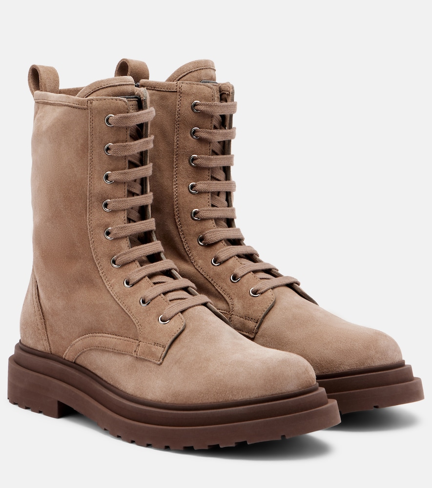 Suede Lace-Up Boots