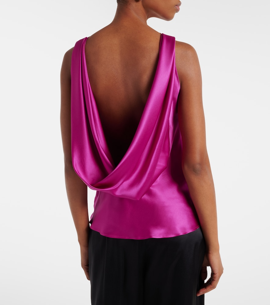 Open-Back Silk-Blend Top