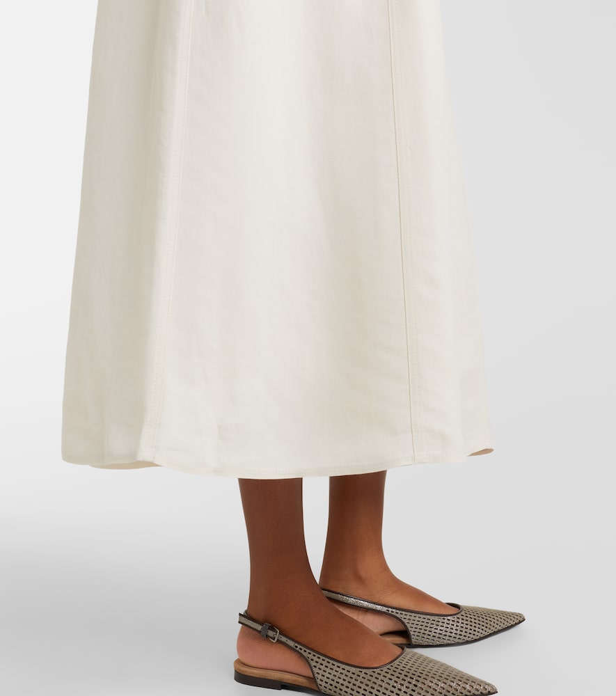  Brunello Cucinelli Brunello Cucinelli Maxikleid Aus Baumwolle Und Seide 