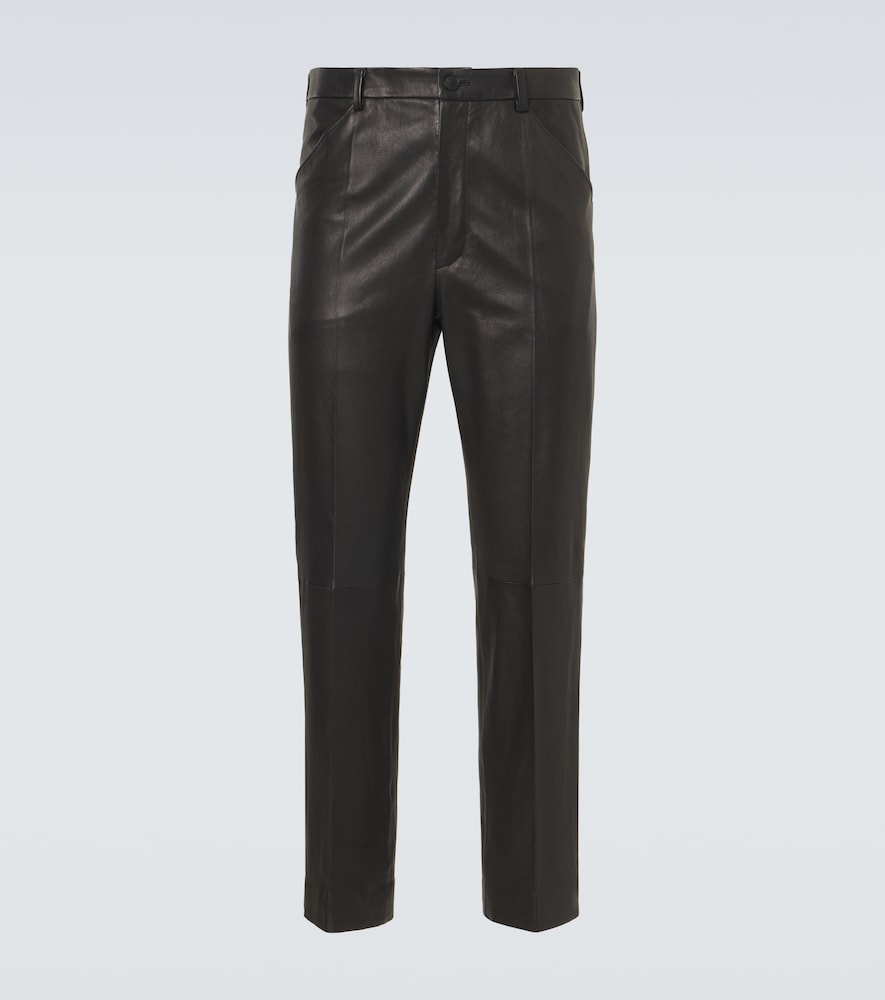Auralee Leather straight pants