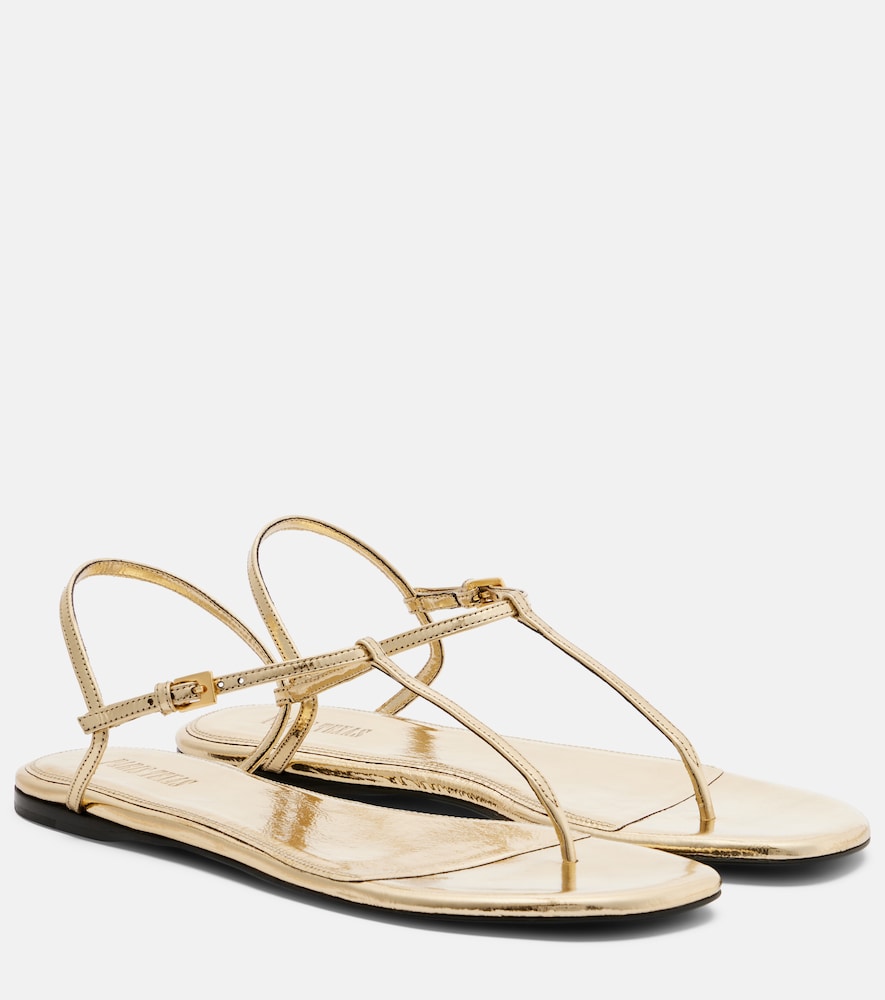 Montecarlo Metallic Leather Thong Sandals