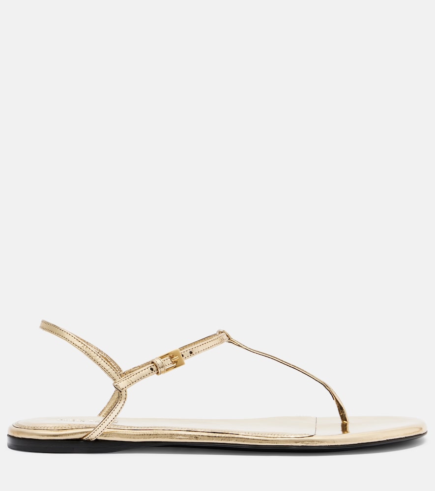 Montecarlo Metallic Leather Thong Sandals
