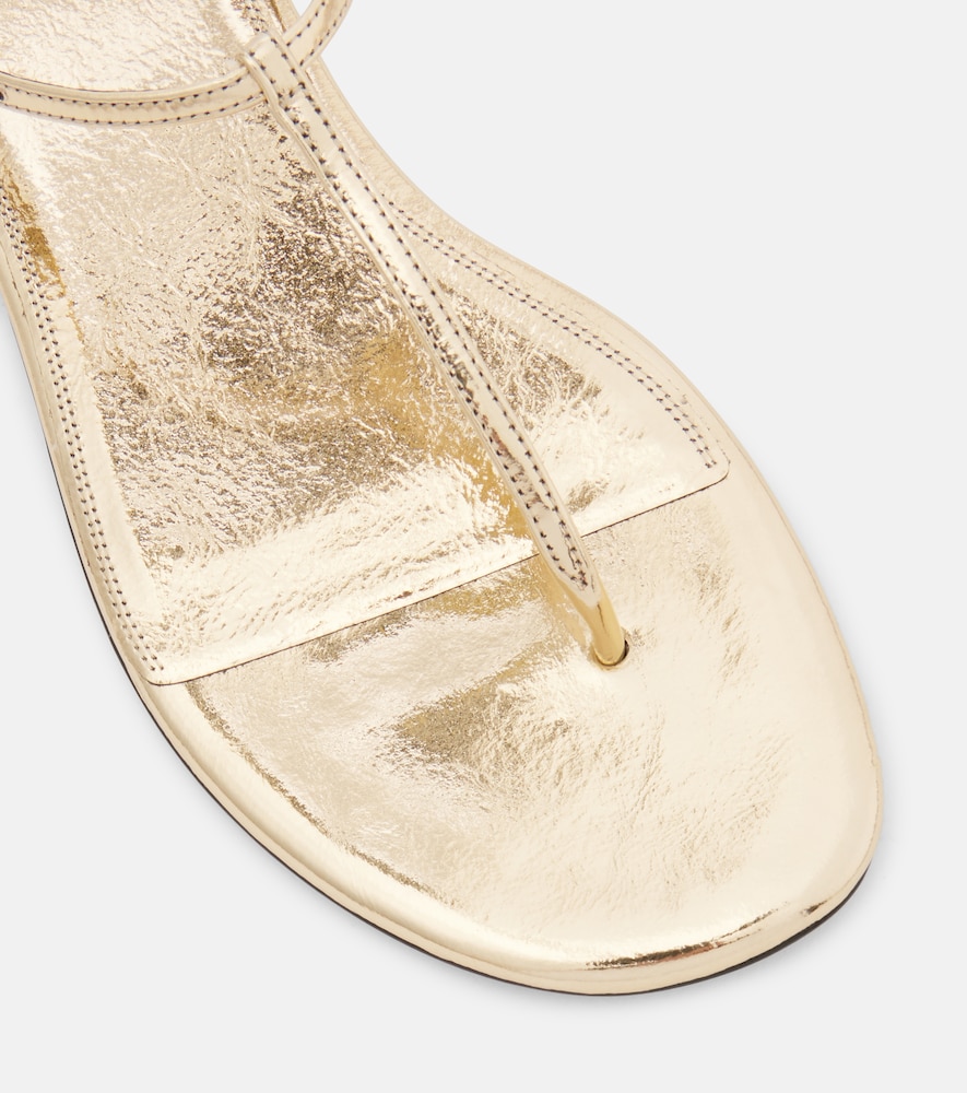 Montecarlo Metallic Leather Thong Sandals