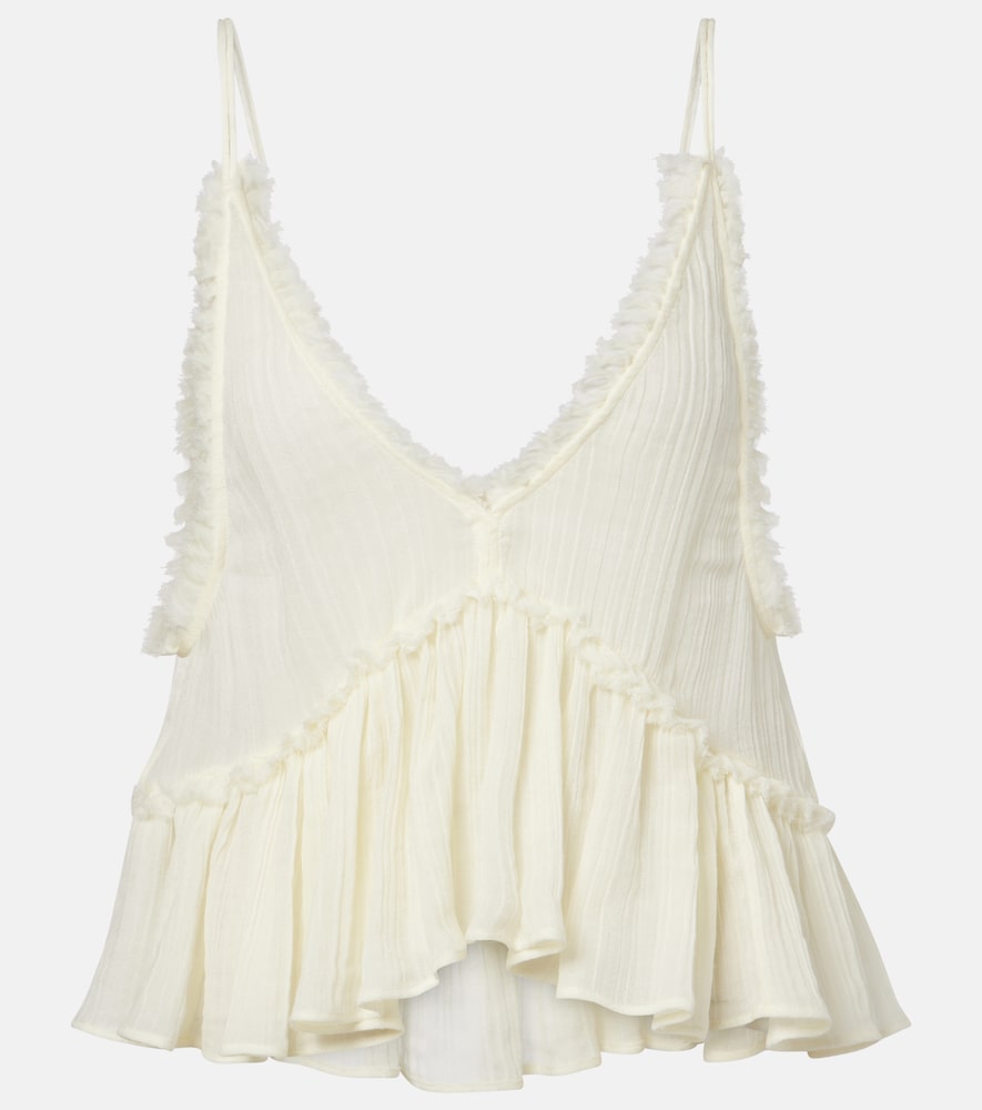 Ruffled Cotton Camisole Top