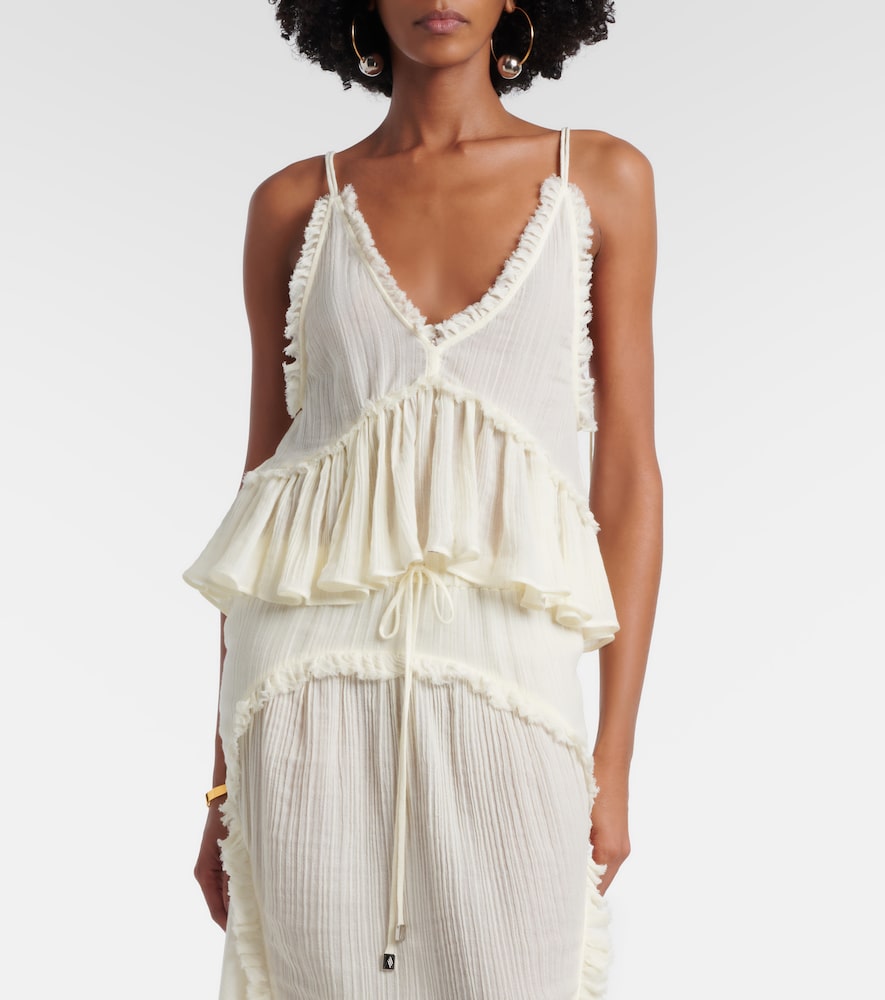 The Attico Ruffled cotton camisole top