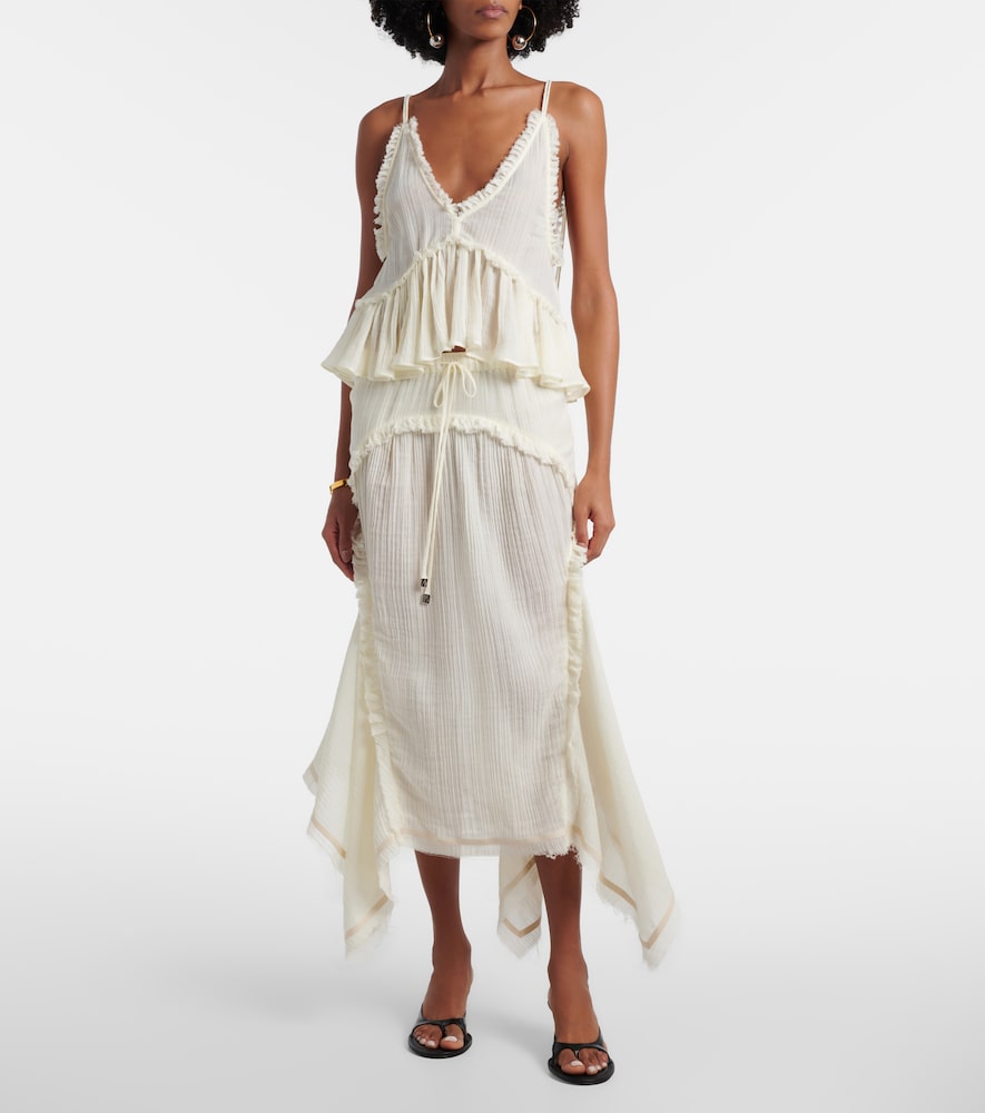 Ruffled Cotton Camisole Top