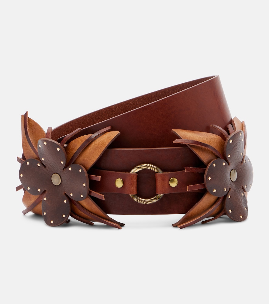 Isabel Marant Aska floral-appliqué leather belt