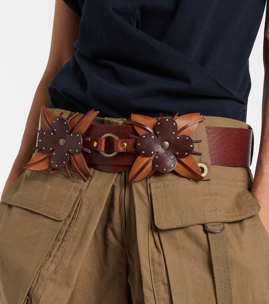  Isabel Marant Isabel Marant Aska Floral-applique Leather Belt 