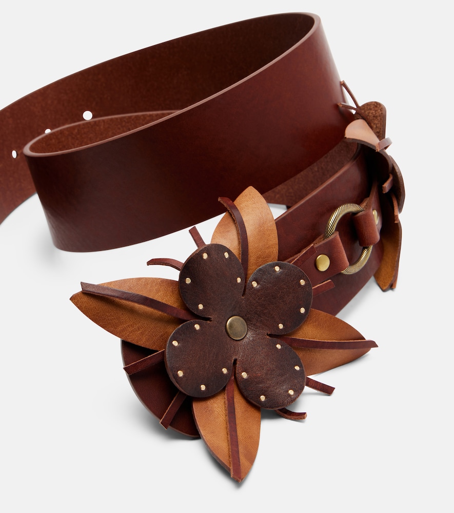  Isabel Marant Isabel Marant Aska Floral-applique Leather Belt 