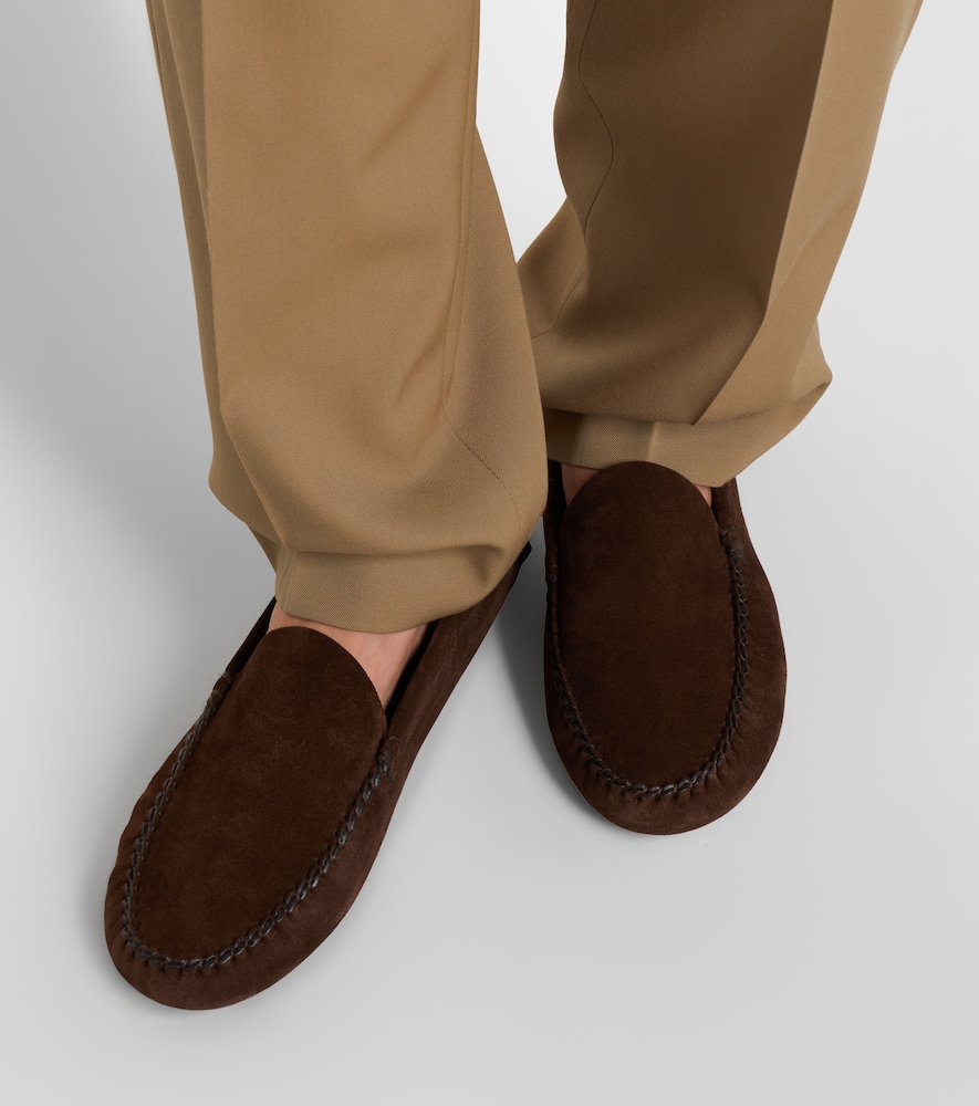 The Row Lucca suede loafers