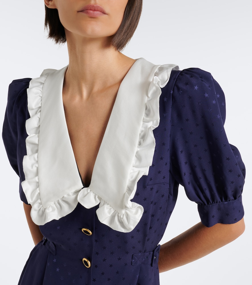 Belted Silk Jacquard Minidress