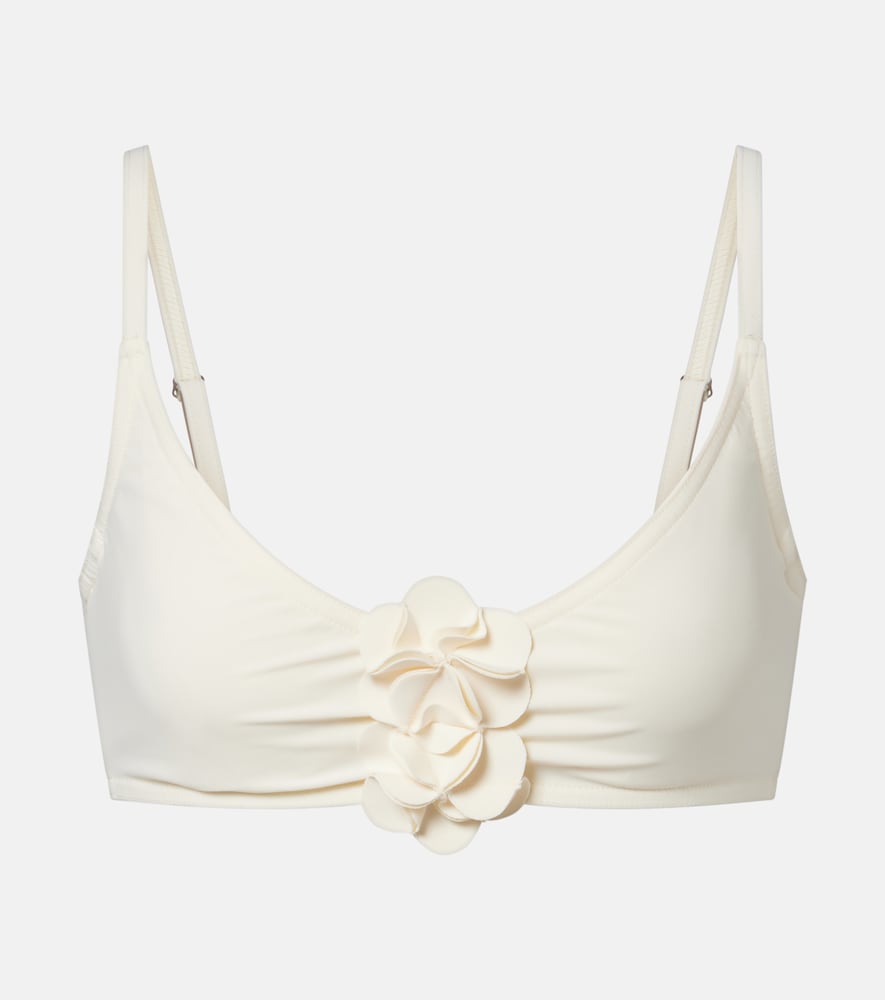 Karla Colletto Tess floral-appliqué bikini top