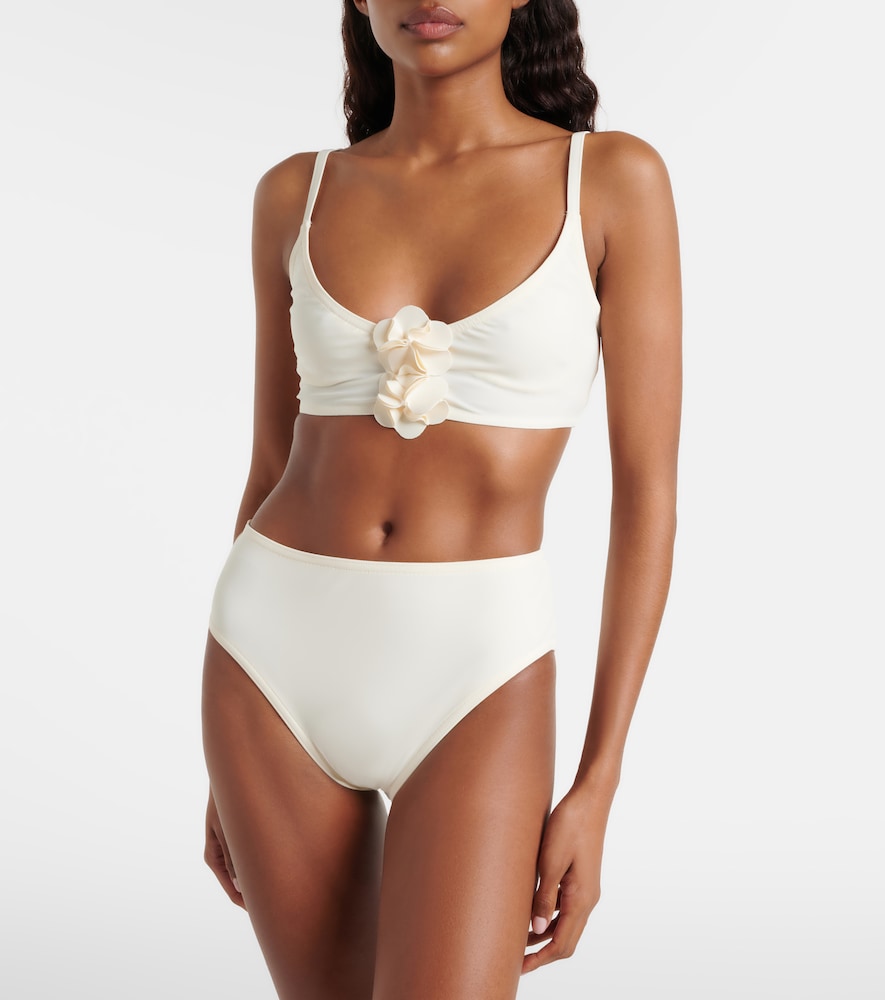 Karla Colletto Tess floral-appliqué bikini top
