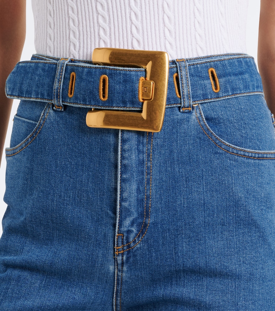 Belted High-Rise Cropped Jeans