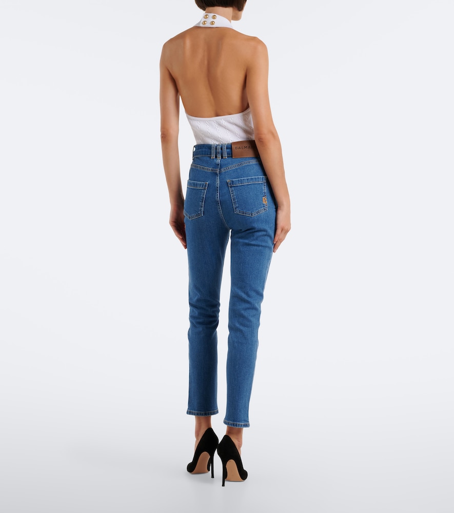 Belted High-Rise Cropped Jeans