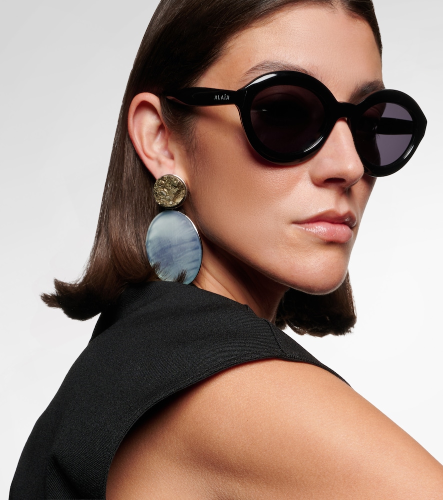  Alaia Alaïa Runde Sonnenbrille Lettering Logo 