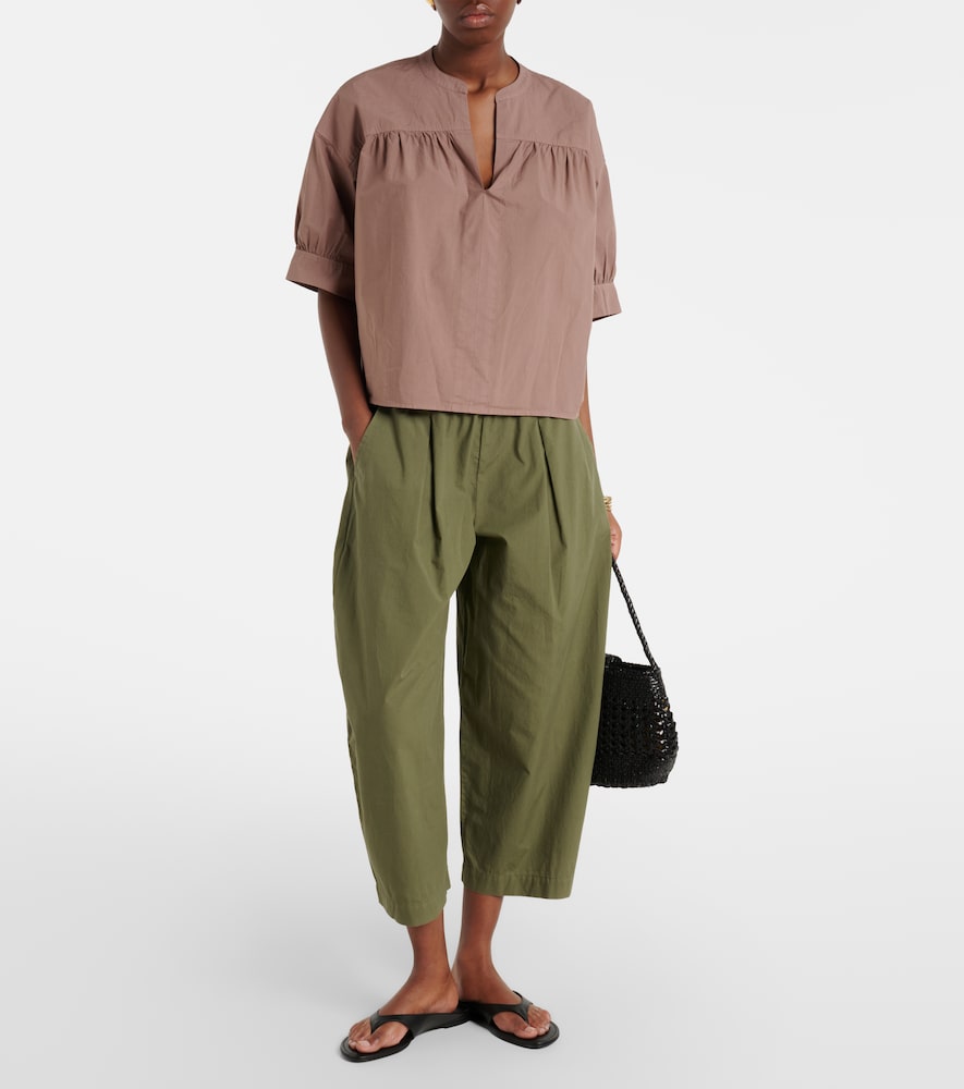 Velvet Sophia cotton poplin wide-leg pants