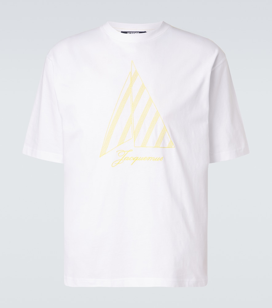 JACQUEMUS Jacquemus Voilier embroidered cotton jersey T-shirt　Jacquemus Voilier 刺繍入りコットンジャージー T シャツ