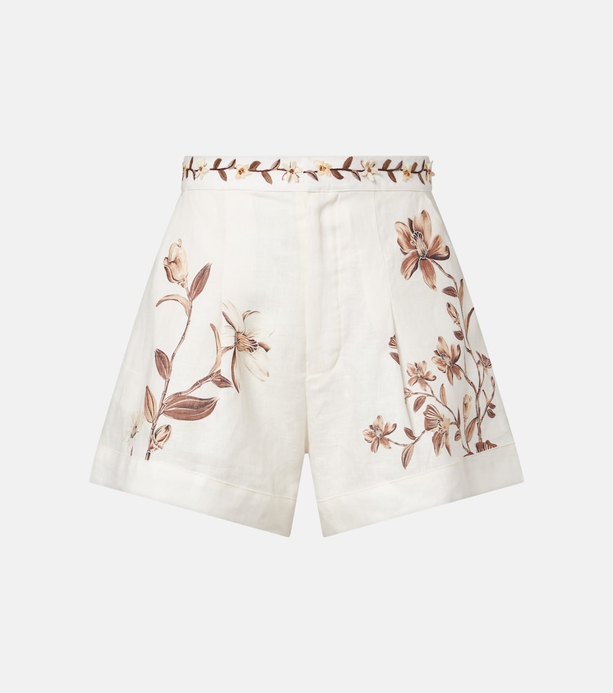 Shorts Toronjil in lino con stampa floreale