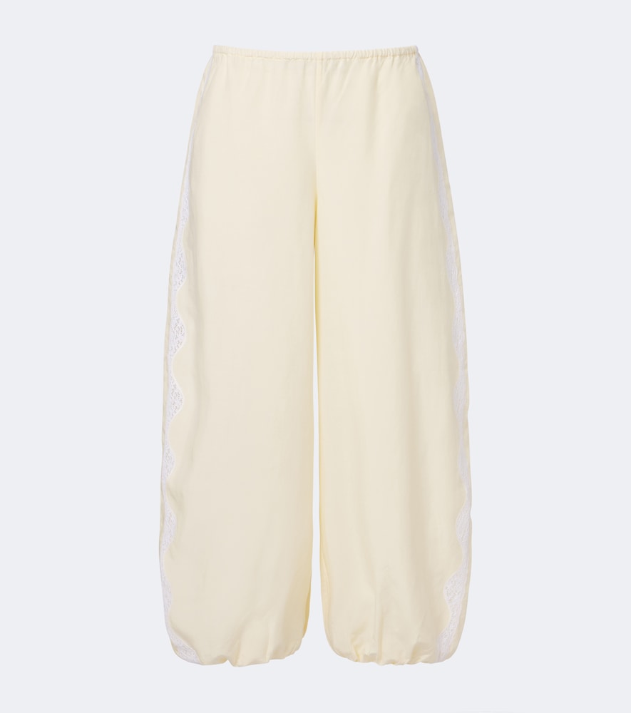 Posse Tabitha Embroidered Balloon Pants In Yellow