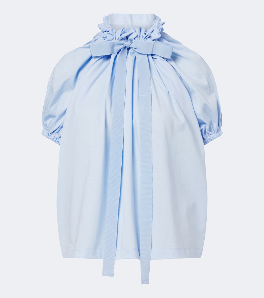 Top in jersey di cotone con fiocco