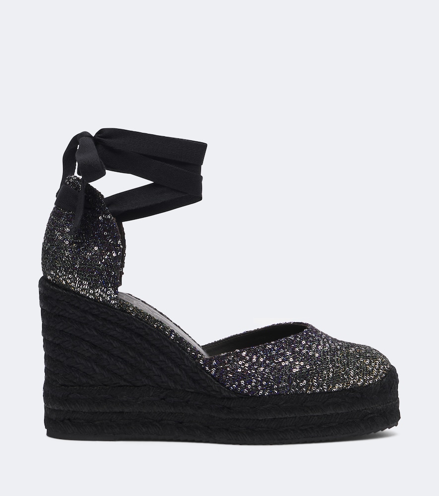 Eva Sequined Espadrille Wedges