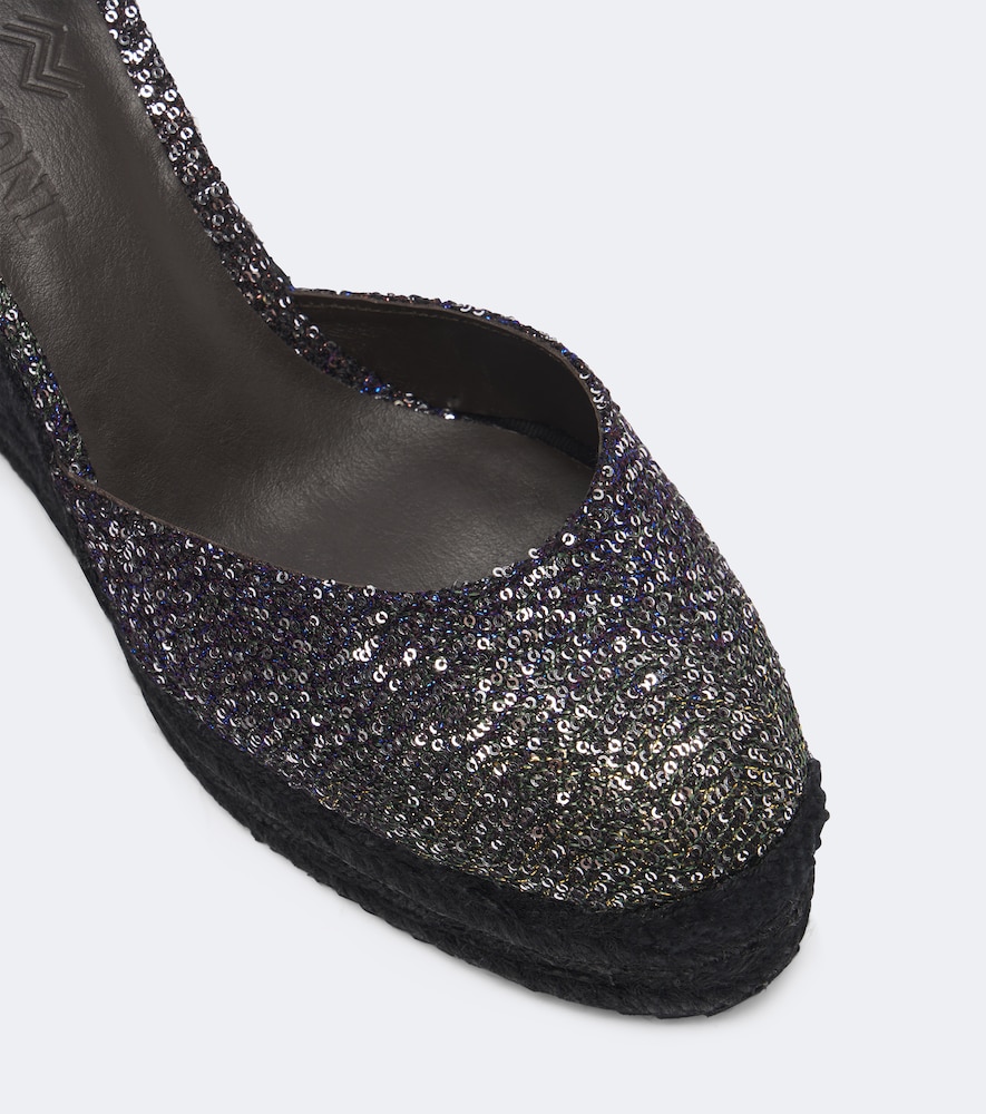 Eva Sequined Espadrille Wedges