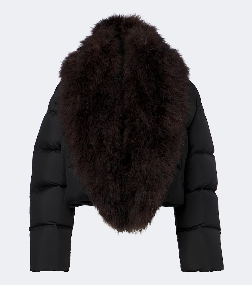 Gucci Techincal Silk Padded Puffer Jacket In Black