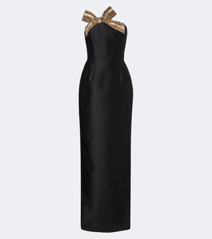 Verzierte Bustier-Robe Venus aus Crêpe