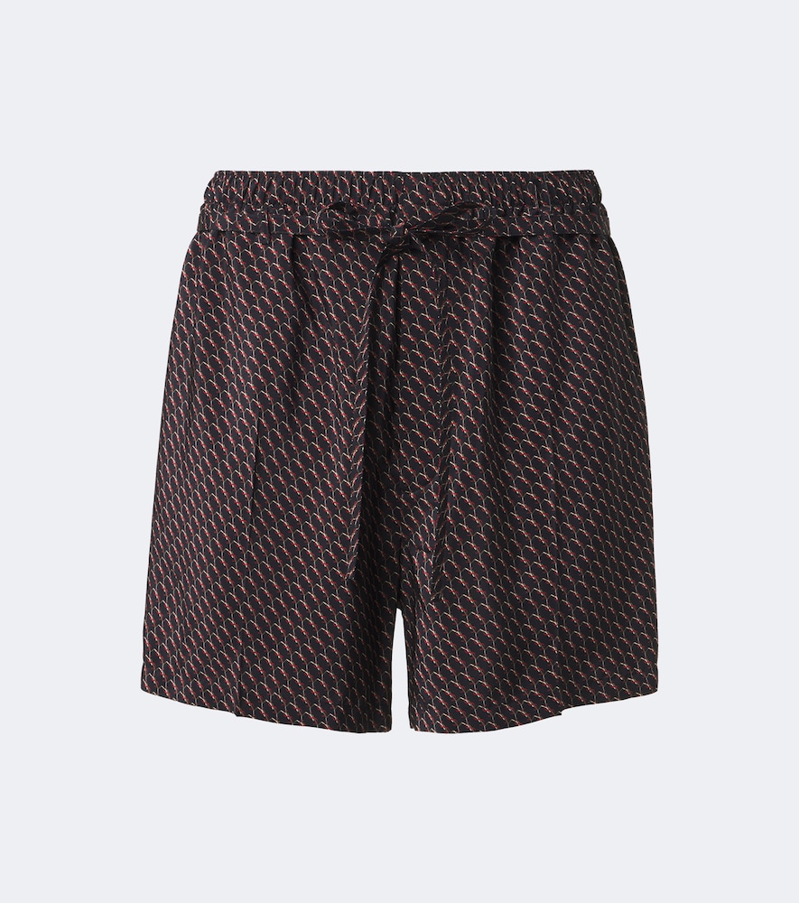 Saint Laurent Short Cassandre en soie à imprimé