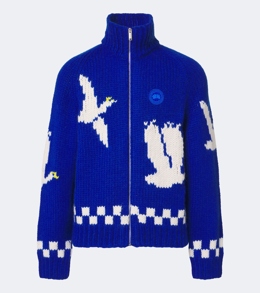 Intarsia Wool And Alpaca Zip-Up Sweater