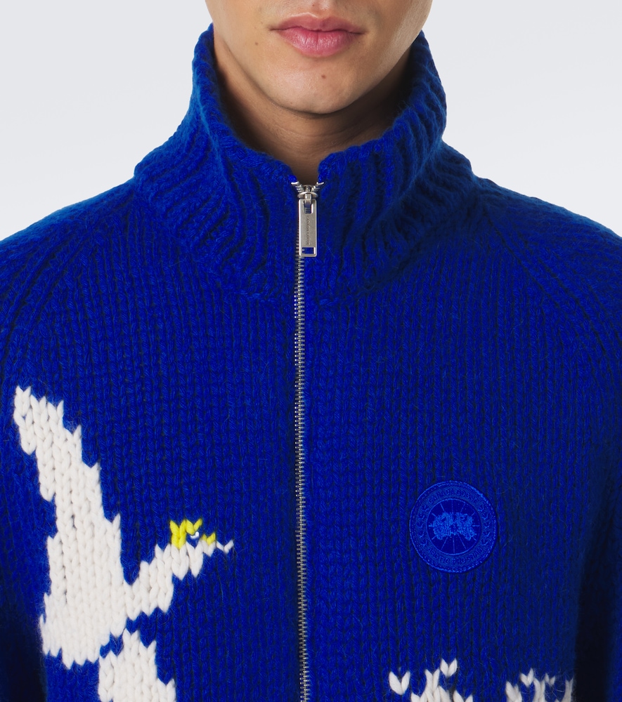 Intarsia Wool And Alpaca Zip-Up Sweater