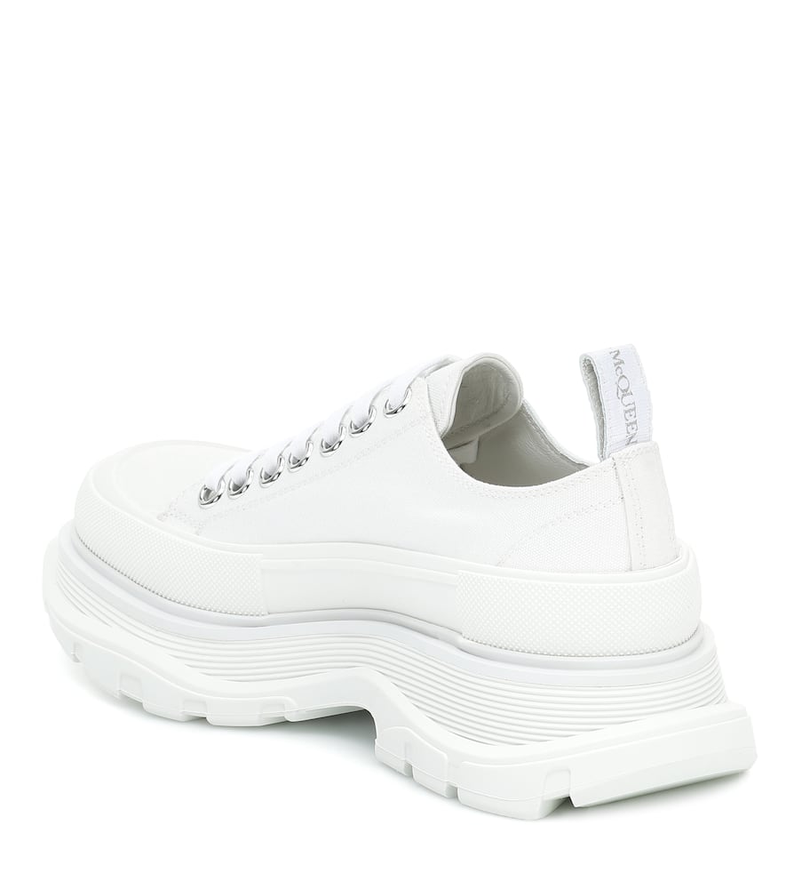 Alexander Mcqueen Canvas Platform Sneakers In White