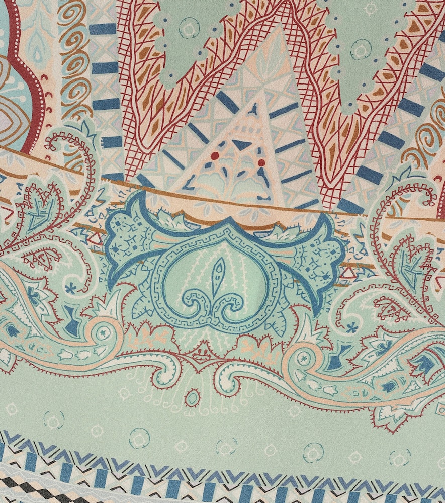 ETRO PRINTED SILK PONCHO,P00443961