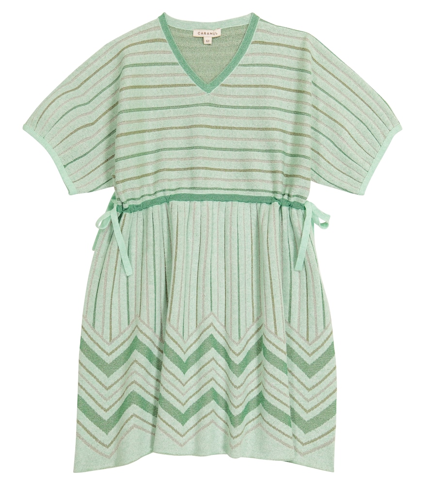 Caramel Jellyfish striped cotton-blend dress