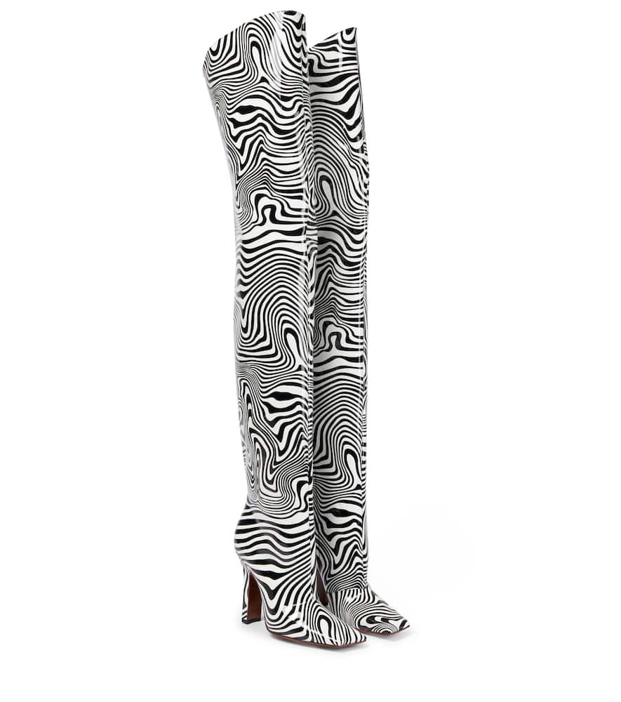 Vetements Zebra-print over-the-knee boots