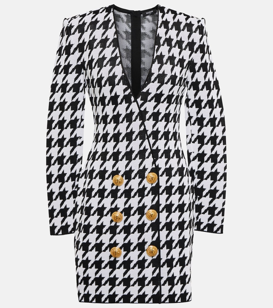 Balmain Houndstooth jacquard minidress