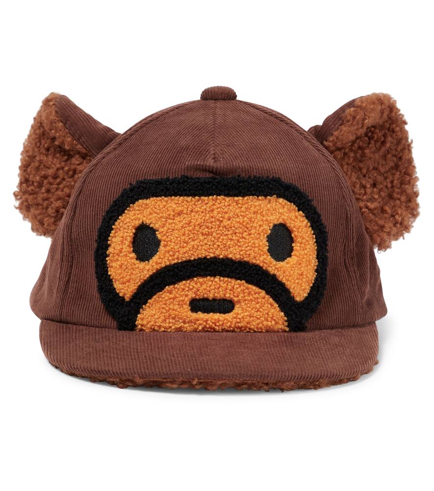 Bape Kids' Baby Milo Bear-ear Cotton Cap In Brown | ModeSens